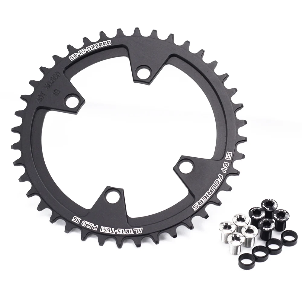 

Fouriers CNC Single Speed Chainring Chain Ring BCD 96mm 96 For M8000 M7000 with Bolts Narrow wide Teeth Chainwheel