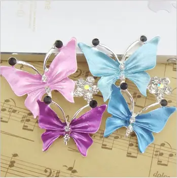 

Tangpan New Videos Paint Double Butterfly Rhinestone Buttons Embellishment button DIY accessories MG06