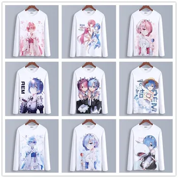 

Spring Autumn Long Sleeve Anime T-Shirt Life in a different world from zero Clothing Unisex Adults Child Polyester T Shirt