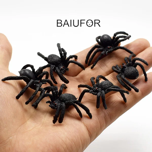 BAIUFOR миниатюры имитируют ПВХ насекомых паук муха таракан Скорпион сороконожка страшная игрушка Хэллоуин День Дурака - Цвет: spider