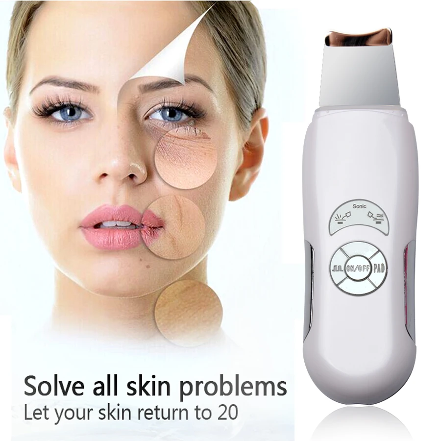 2016 Deeply ultrasonic face skin cleaner device blackhead removal Device shovel machine face exfoliator deeply clean the skin