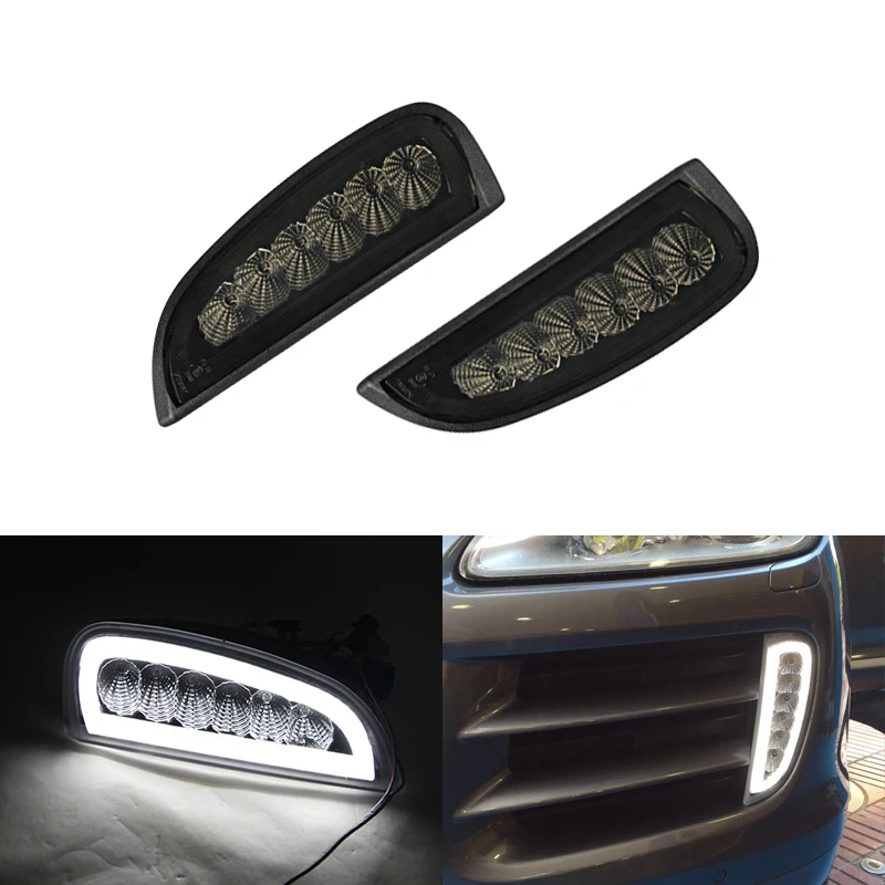 2x Switchback Led DRL Daytime Running Lights W/ Amber Turn Signal For Porsche Cayenne 957 2007