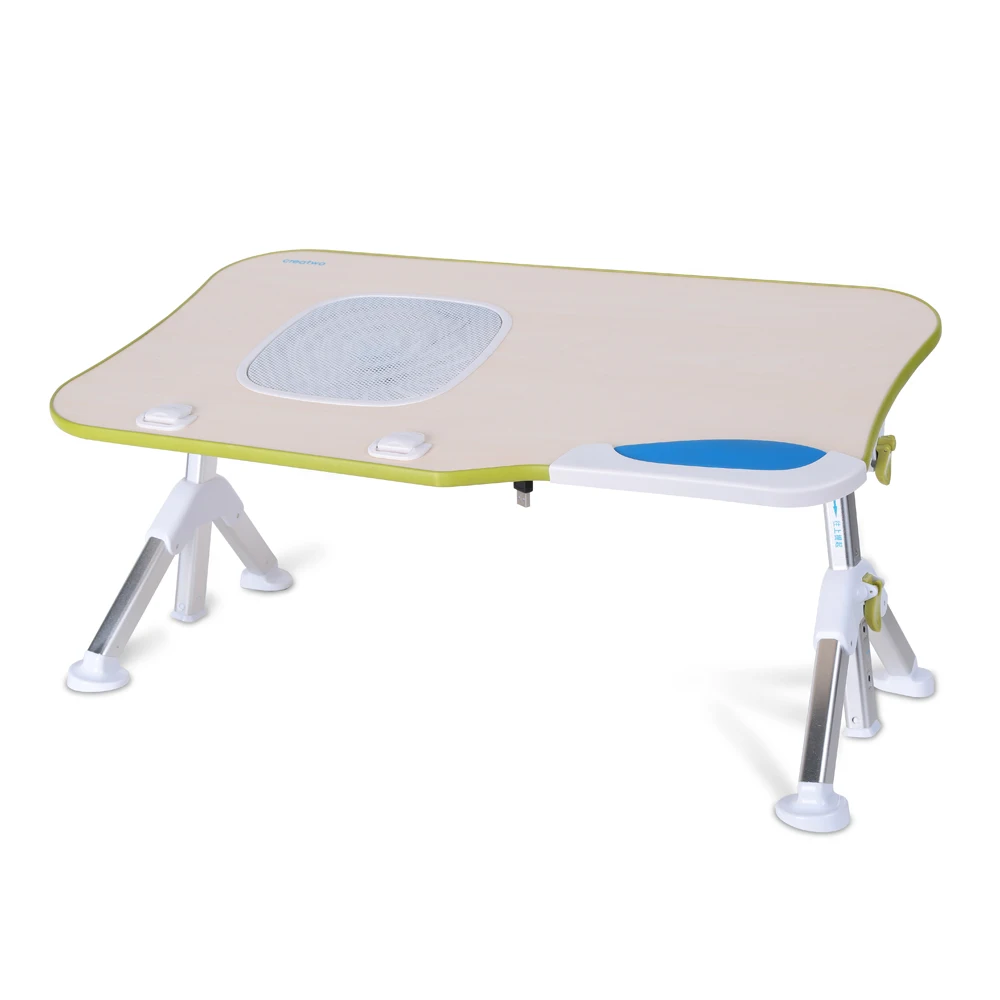 Adjustable Laptop Computer Bed Table Portable Standing Desk Foldable Sofa with USB Fan