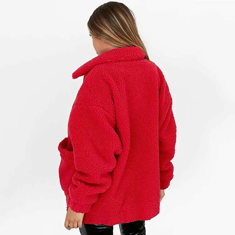 Женская куртка пальто 2019 осень-зима куртка модная новая свитера с молнией с лацканами свободная Меховая куртка женская верхняя одежда