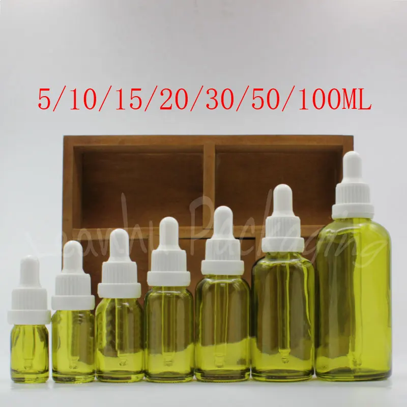 

Green Glass Dropper Bottle , Essential Oil / Essence Packaging Bottle , Empty Cosmetic Container ( 15 PC/Lot )