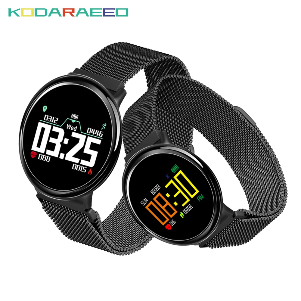 

HB08S Smart Watch OLED Color Screen Heart Rate tracker Blood Pressure Monitor Fitness Tracker Milanese Strap Black Wristband
