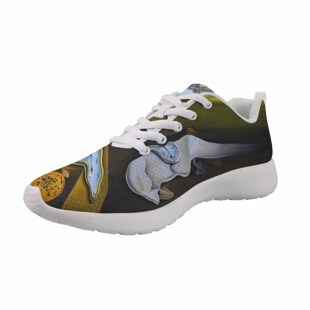 

Women Flats Nurse Shoes Sneakers Spring Painting Art Printed White bottom Comfortable Breathable Salvador Dali Master piece