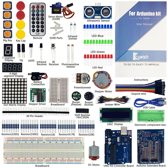 Keywish Ultimate Starter Kit Для Arduino Начинающих MEGA328 MEGA16 ООН R3 Starter Kit С 70 Страниц Учебника UNO R3 Доска
