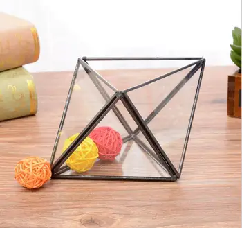 

Glass Geometric Terrarium Flower Pot Jewelry Box Succulent Plant Planter Money Container Wedding Party Home DIY Decor