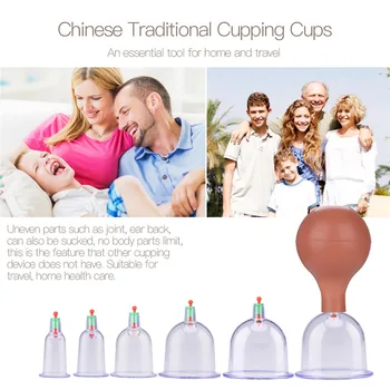 

6cups/set Suction Pump Chinese Health Care Vacuum Cupping Therapy Cups Massage Family Full Body Anti-cellulite Massager