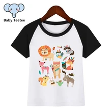Новинка; детская футболка в индийском стиле с рисунками животных, тигра, лисы, птицы; забавная одежда для маленьких детей; детская летняя футболка