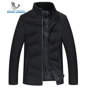 

2019 New Men Winter Jacket Coat Male Solid color Stand Collar Zipper Outwear Thick Warm Coat Men Down Cotton Padded Parka