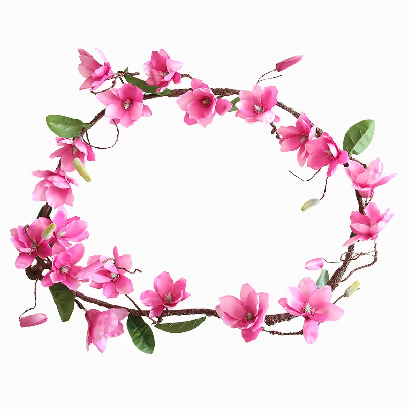 

Artificial Flower 1.8M Magnolia Vine Rose Rattan For Home Decoration Wedding Party Plant Wall Accessories Simulation Flower
