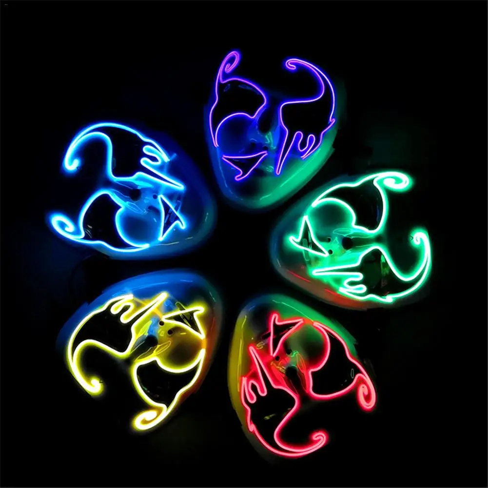 Mask LED Scary Mask Fancy Ball Party Mask Light Up Festival Christmas Costume Fakes Masquerades Festive Party Supplies