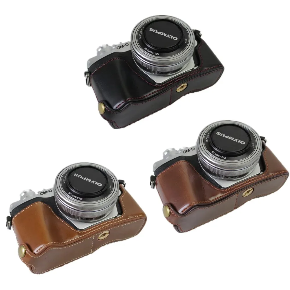 PU Leather Half Case Grip for Olympus OM-D OMD E-M10 Mark III EM10III EM10 M3 Camera | Электроника