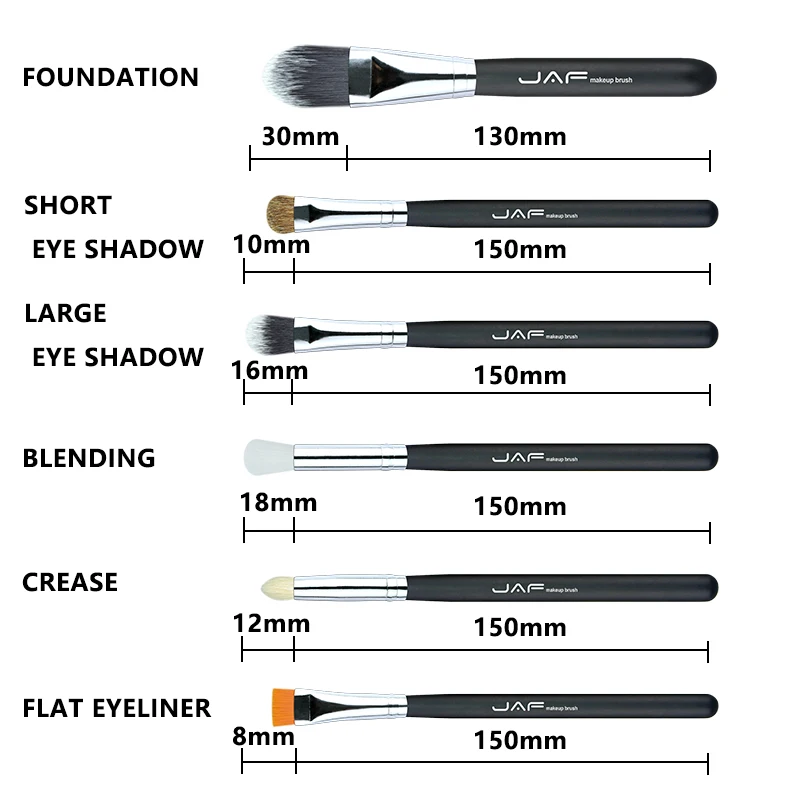 JAF бренд 15 шт. Профессиональные кисти для макияжа, косметические наборы кистей кисти мягкие из синтетического волоса, пудра, румяна, кисть для нанесения основы под макияж для лица макияж