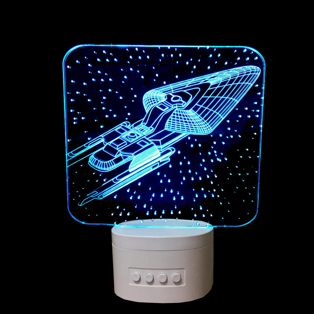 

3D Lamp Star Trek Bluetooth Speaker USB Music 3D Night Light 5 Color Change LED Lampara Bedroom table Lamp For Christmas Gift