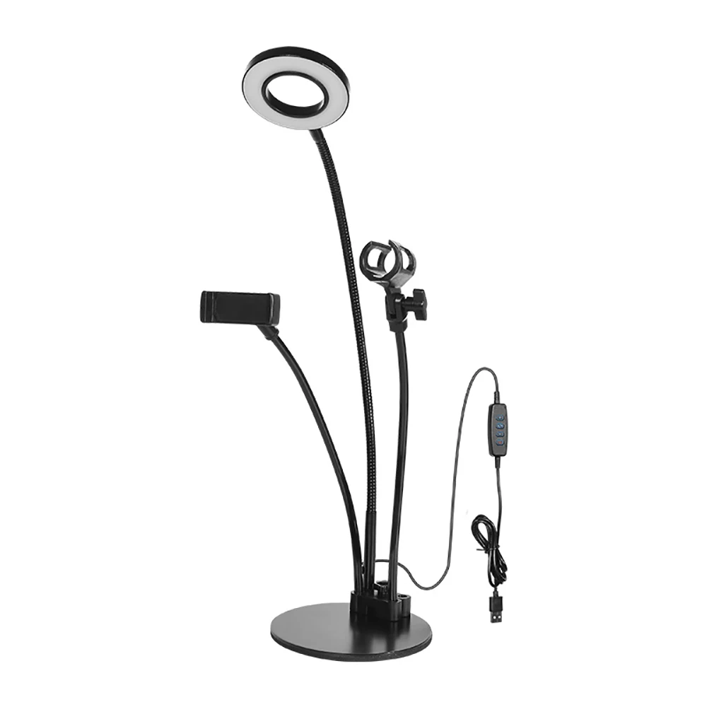 T5 Collapsible Multi-function Microphone Stand Phone Karaoke Holder Disc LED Photo Fill Light | Электроника