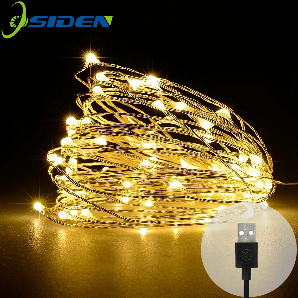 Гирлянды 5 В в USB питание 10 м 100LED м 5 м 50LED гирлянда Рождественские огни LuminariaOutdoor FestivalWeddingPartyDecoration - изображение