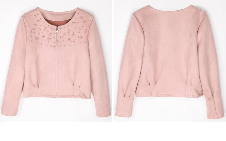 new High quality Fashion Women jackets 2018 Long Sleeve Solid Beading Zipper Cardigan jacket Women coat Small Suit Coat 0979 30 new High quality Fashion Women jackets 2018 Long Sleeve Solid Beading Zipper Cardigan jacket Women coat Small Suit Coat 0979 30