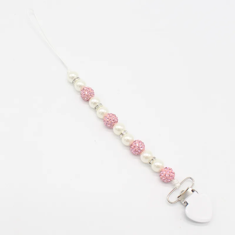 Newborn Crystal Pacifier Chain Pacifier Holder Baby Anti-lost Pacifier Clip Chain Baby Products New Arrivals Dummy Feeding Clip