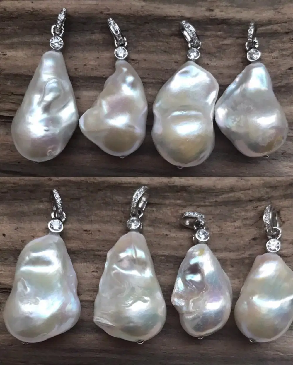 7-8MM NATURAL SOUTH SEA WHITE GRAY PEARL NECKLACE 18 INCH