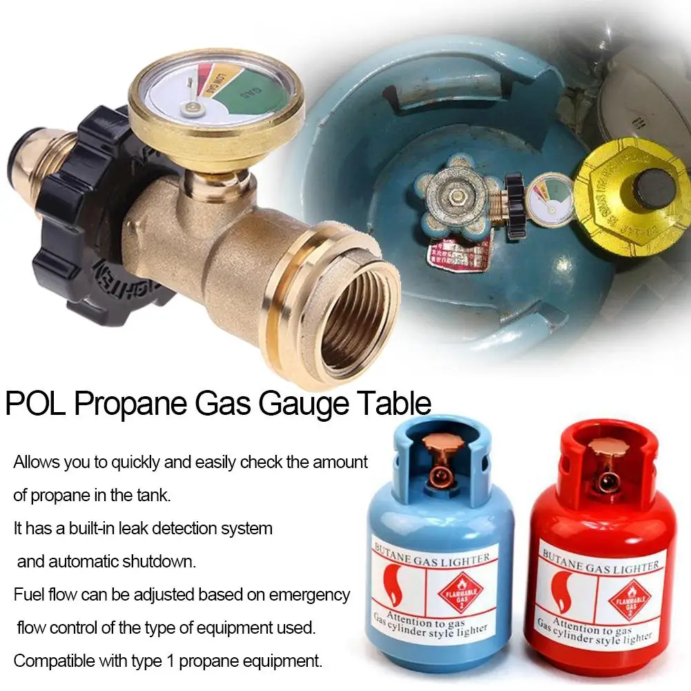 POL Propane Gas Gauge Table QCC1 BBQ Pressure Valve Propane Tank