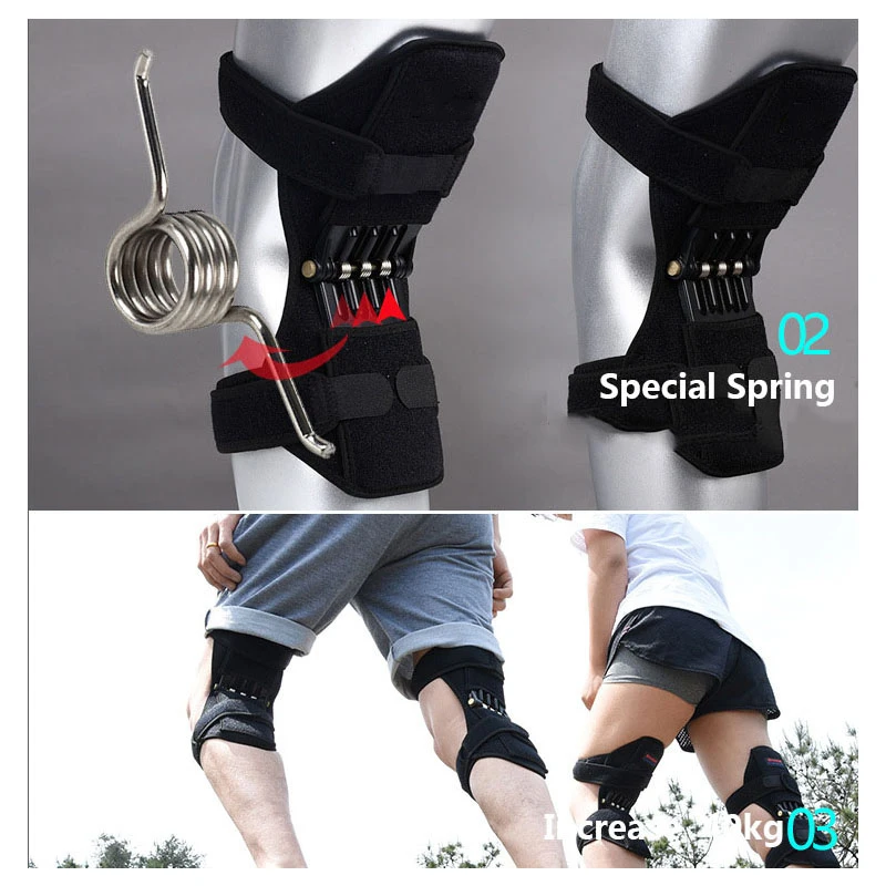 Joint Support Knee Pads Breathable Power Lift Joint Support Bandage Knee Pad Power Knee Stabilizer Pads Spring Force Knee Booste