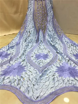 

High Quality African Lace Fabric 2018 French 3D Appliqued Net Lace Fabric Embroidered Tulle Mesh Lace for Wedding X01