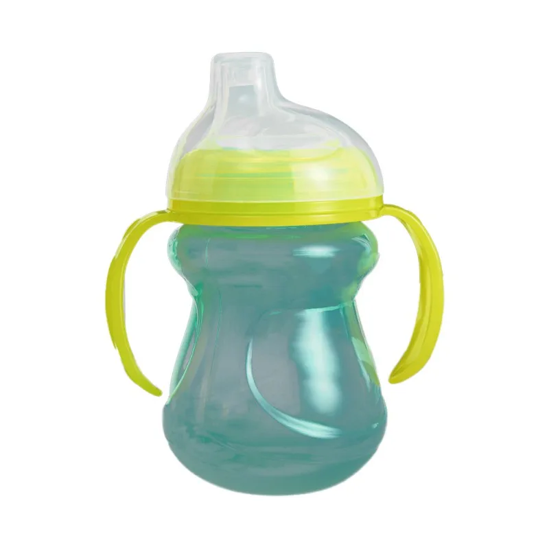 270 мл Новорожденный ребенок герметичная Питьевая чашка с ручкой многофункциональная тренировочная чашка бутылочка для кормления - Цвет: Зеленый