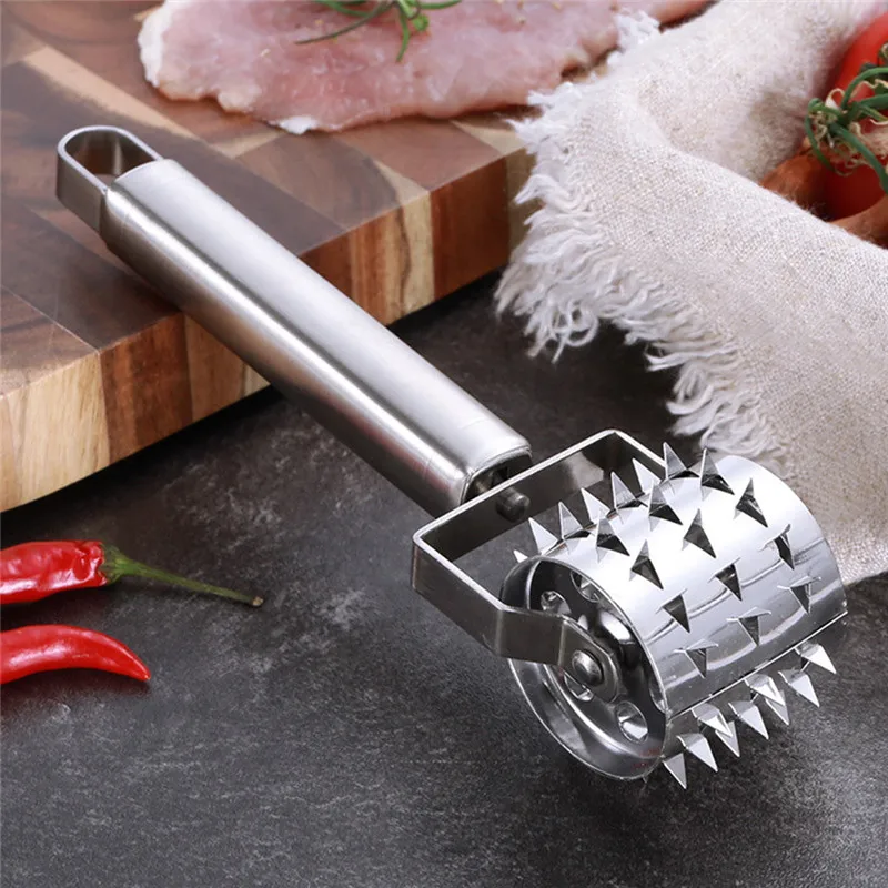 Нержавеющая сталь тендер рулон игла для мяса Tenderizer Дырокол иглы кухня инструменты для приготовления пищи с ручкой говядины мяса молоток Tenderizer