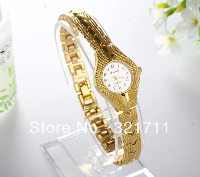 Женские часы женские роскошные золотые с овальным циферблатом и браслетом из