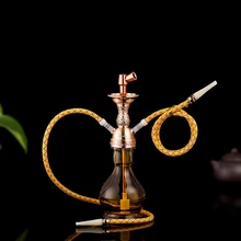 Модный крутой стеклянный кальян набор с двойным шлангом многократная фильтрация съемный очищающий стекловидный кальян Narguiles Narguile Chicha