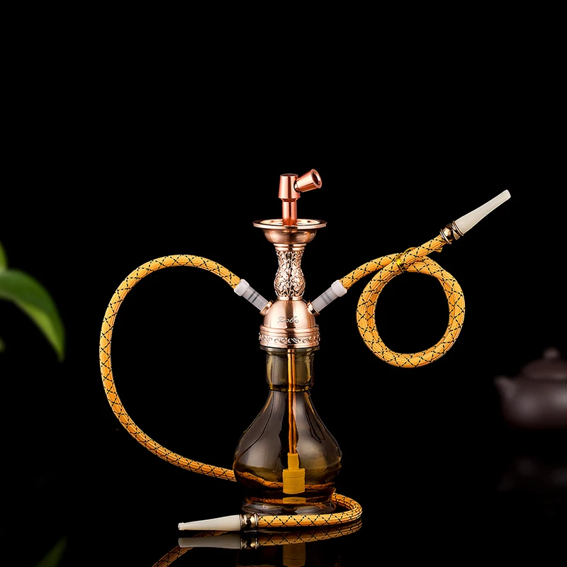 Fashion Cool Glass Shisha Set With Double Hose Multiple Filtering