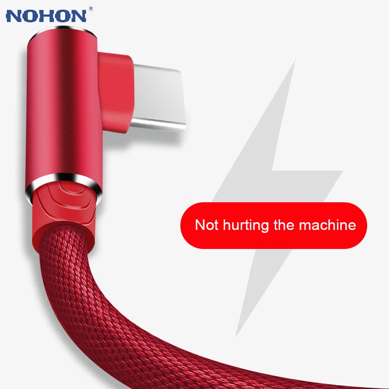 

1M 2M 3M 90 Degree Data USB Type-C Charger Charge Cable Fast for Samsung S9 S8 Huawei Mate 20 Pro one Plus 6 5T Phone long wire