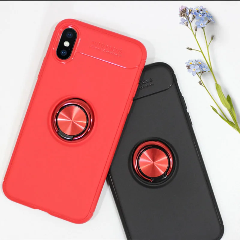

For iphone 7 plus full body cover soft tpu case for iphone xs case logo Kickstand with Car Magnet Case Auto Focus cover case