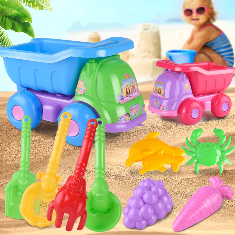 

5pcs/Set Hot Summer Beach Sand Play Toys Sand Water Toys Kids Seaside Beach Truck Shovel Rake Kit Play Toy Children Car Toy