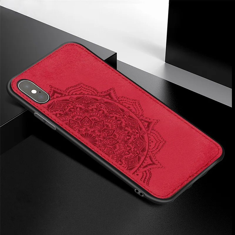 3D мандала, тканевый Жесткий Чехол для iPhone XS Max XR X 10, тонкий встроенный металлический лист, автомобильный держатель, чехол для iPhone 7 8 6 6s Plus