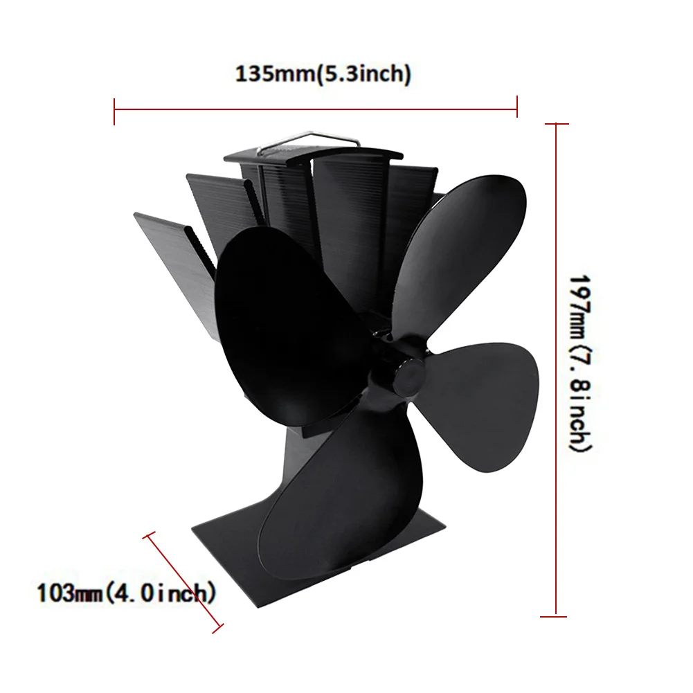 Дымоход без электричества 4 лопасти вентилятор деревянные печи вентилятор с тепловым приводом экологичный домашний камин