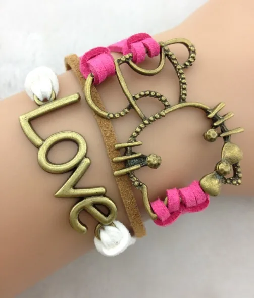 

1pc Bracelet-cord and hello kitty bracelet 1477 Min order 10$