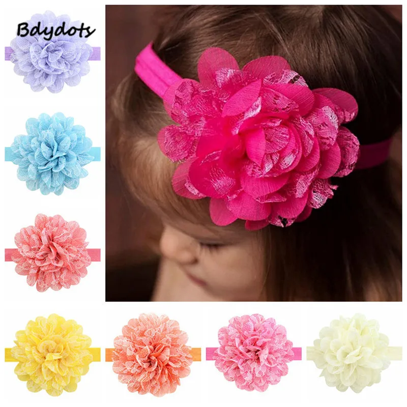 12pcs Chiffon Kids Baby Girl Newborn Toddler Hair Band Bow Headbands Accessories