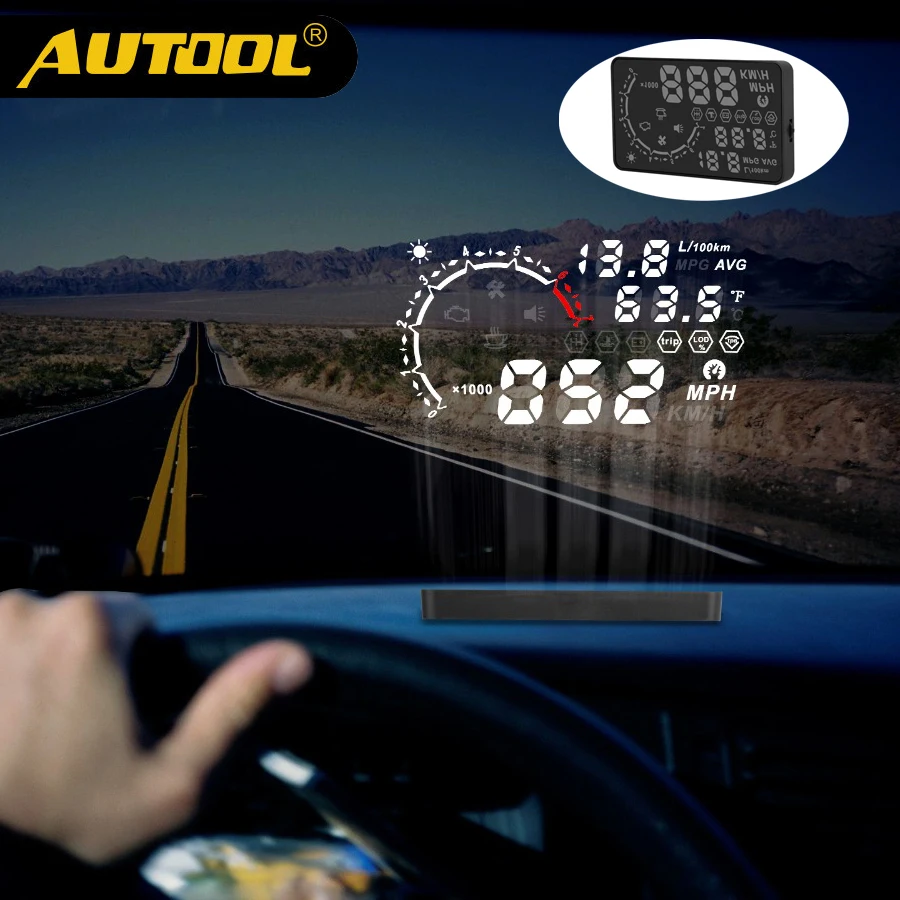 AUTOOL дисплей HUD X230 автомобильный проектор метр OBD2 Obd II Цифровой Автомобильный