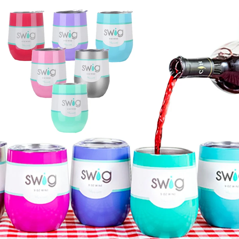 9OZ Stainless Steel Powder Coated Eggs Shaped Mug Cup Beer Wine Coffee