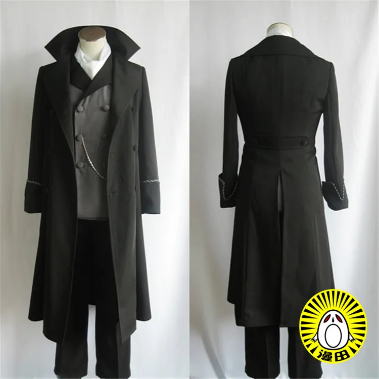 

Free shipping Cartoon Anime Kuroshitsuji Black Butler Cosplay Sebastian Michaelis Cos Woman Man Halloween Party Cosplay Costume