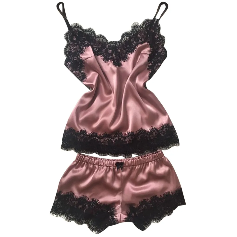 Сексуальное кружевное женское Белье для сна, эротическое женское кружевное соблазнительное нижнее белье, ночная рубашка для женщин#45 - Цвет: Hot Pink