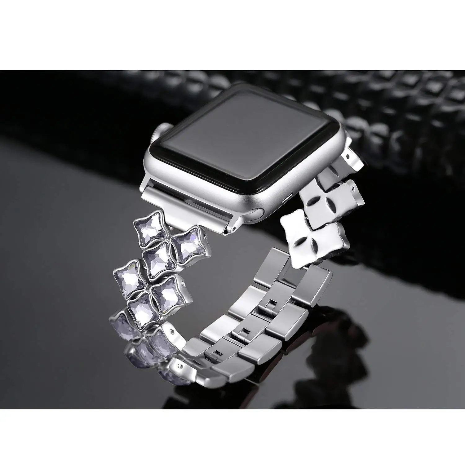 Для apple watch Series 5 4 3 2 1 ремешок для apple watch ремешок из нержавеющей стали 38 мм 42 мм 40 мм 44 мм iWatch 5 ремешок для женщин бриллиантовый браслет