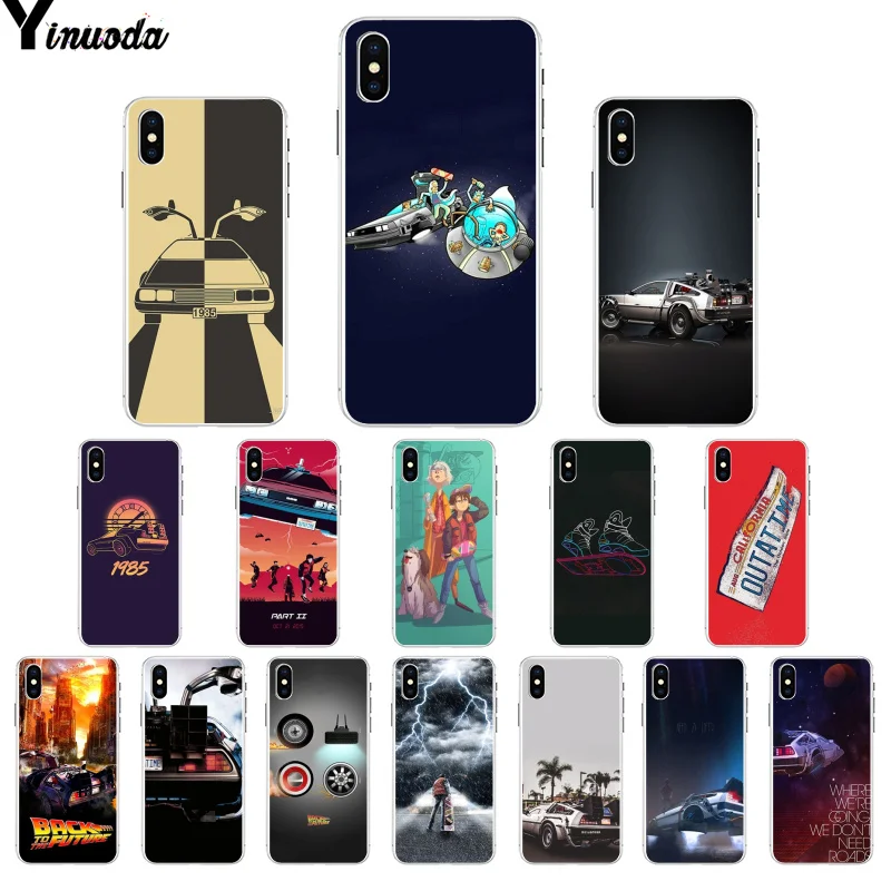 Yinuoda Назад в будущее DeLorean Time Machine Мягкий силиконовый чехол для телефона Apple iPhone 8 7 6