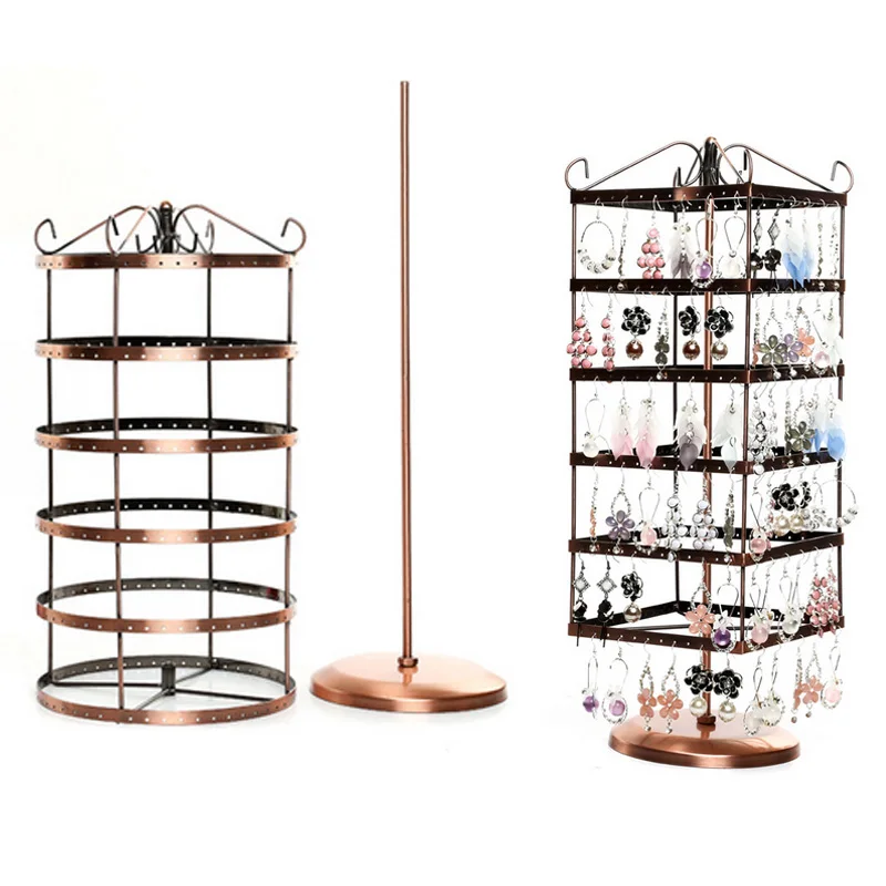 148 Holes Metal Earrings Ear Studs Jewelry Rotating Display Stand Rack Shelf 