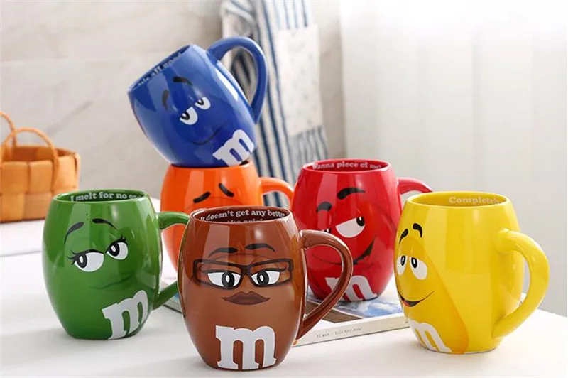 M& m кофейные кружки чашки для чая и кружки с милым мультяшным изображением большой емкости посуда для напитков Рождественский подарок