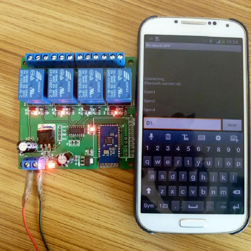 CE028 12 В 4 канальное реле Bluetooth Android переключатель дистанционного управления для